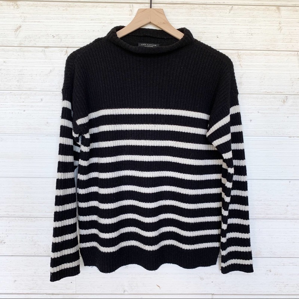 Ann Taylor Cashmere Wool Blend Striped Sweater